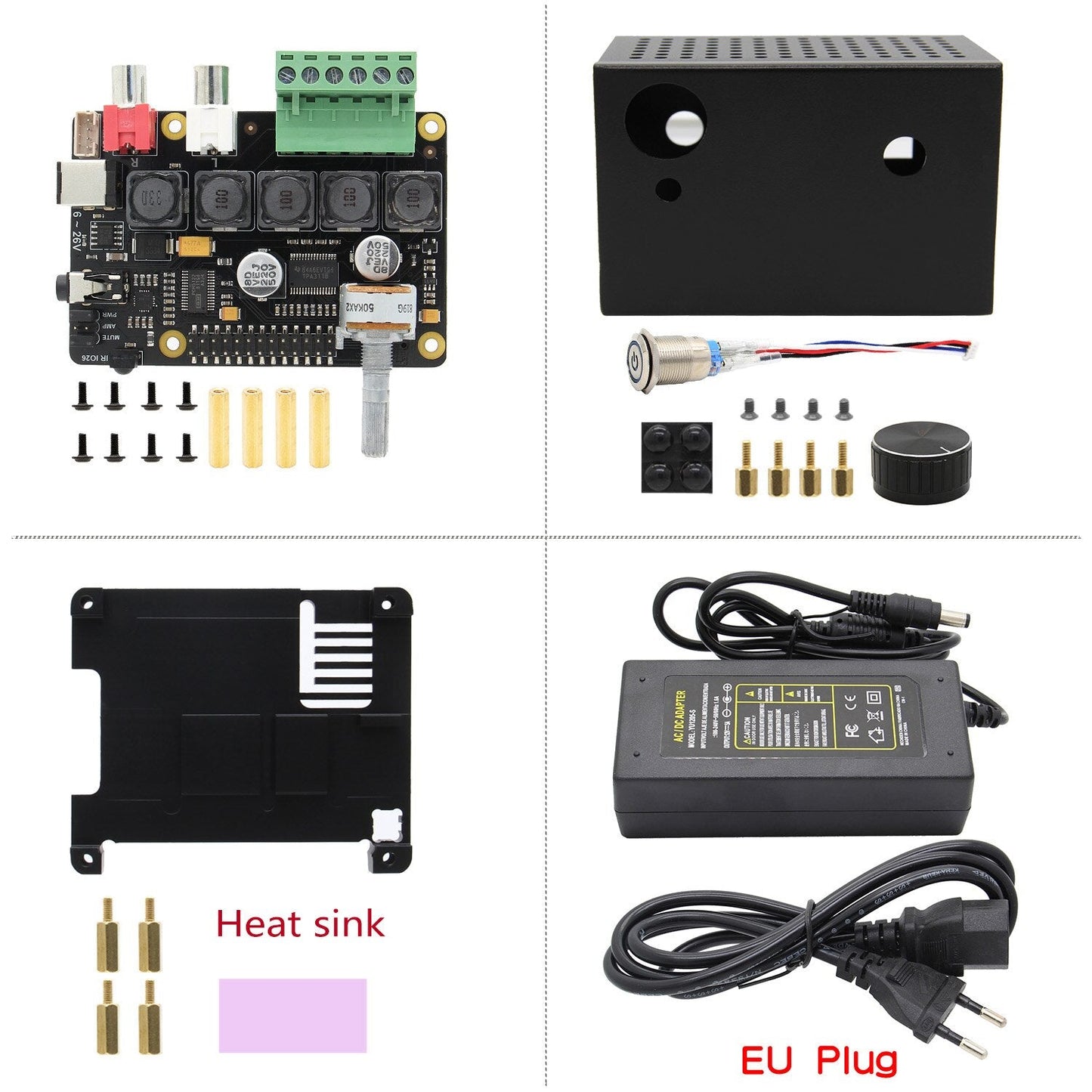 Raspberry Pi 4 Model B X400 I2S Audio Expansion Board and Metal Case with Heatsink Kit for Raspberry Pi 4B Only customize