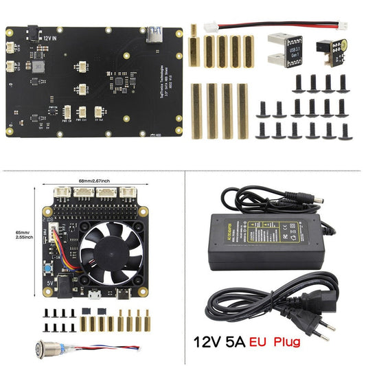 Raspberry Pi 4 Model B X832 Storage Expansion Board Supports 3.5 inch SATA HDD Compatible with Pi 4B customize