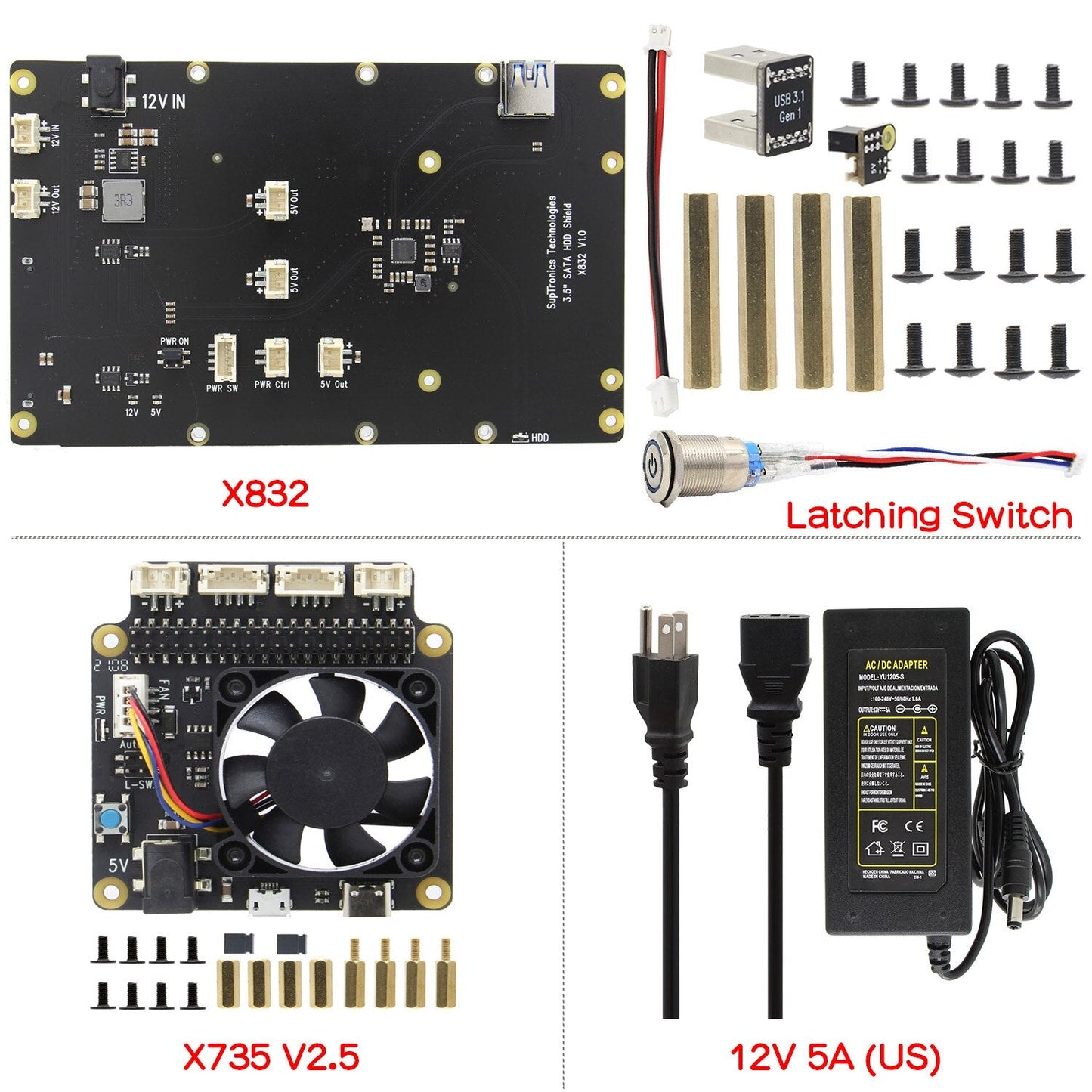 Raspberry Pi 4 Model B X832 Storage Expansion Board Supports 3.5 inch SATA HDD Compatible with Pi 4B customize