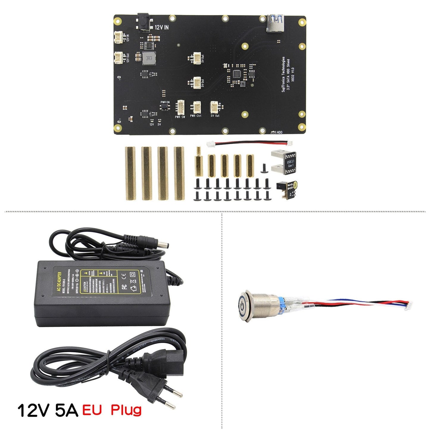 Raspberry Pi 4 Model B X832 Storage Expansion Board Supports 3.5 inch SATA HDD Compatible with Pi 4B customize