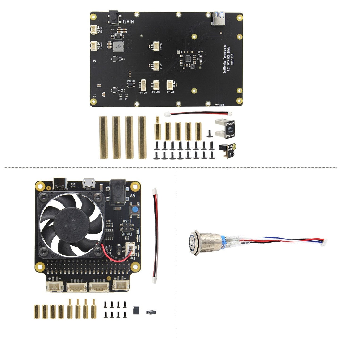 Raspberry Pi 4 Model B X832 Storage Expansion Board Supports 3.5 inch SATA HDD Compatible with Pi 4B customize