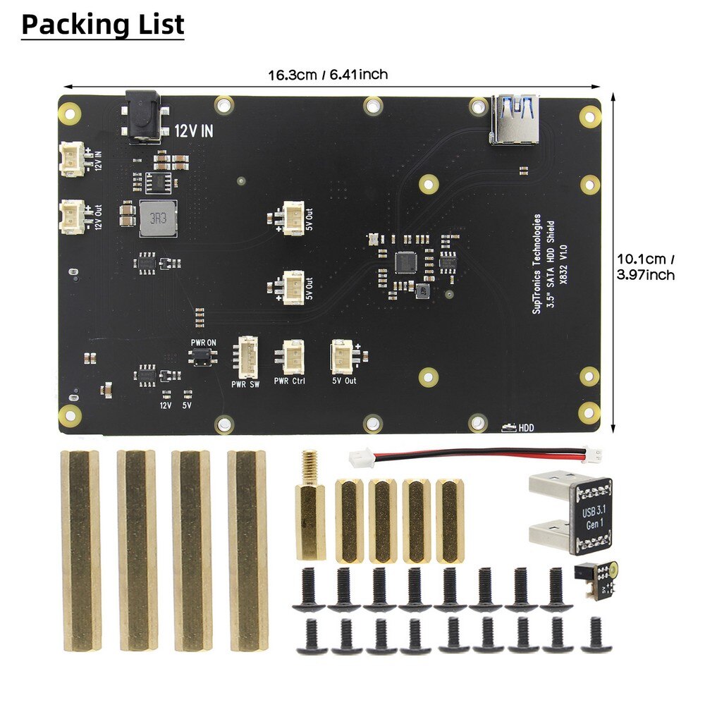 Raspberry Pi 4 Model B X832 Storage Expansion Board Supports 3.5 inch SATA HDD Compatible with Pi 4B customize