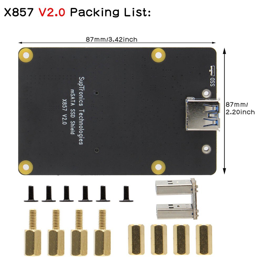 Raspberry Pi 4 Model B mSATA SSD Storage Expansion Board, X857 V2.0 Shield for Raspberry Pi 4 B customize