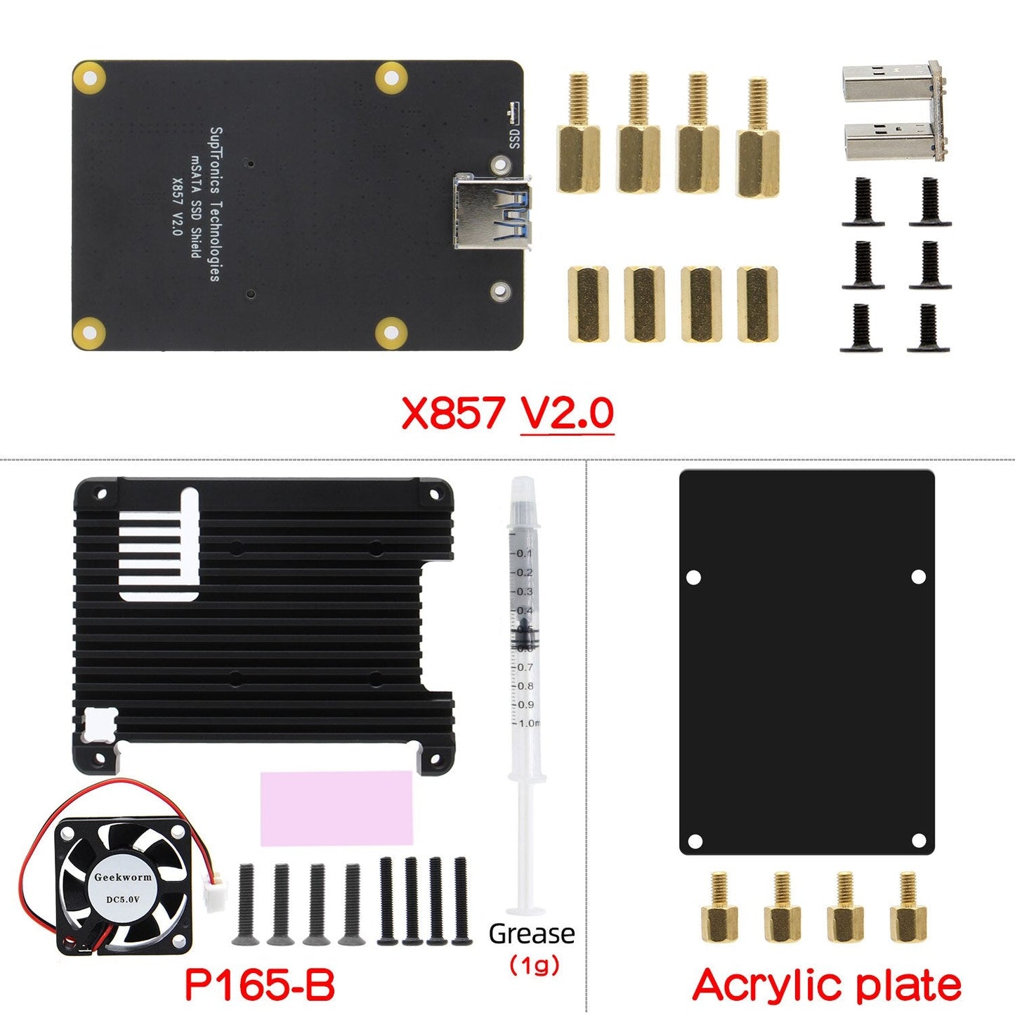 Raspberry Pi 4 Model B mSATA SSD Storage Expansion Board, X857 V2.0 Shield for Raspberry Pi 4 B customize