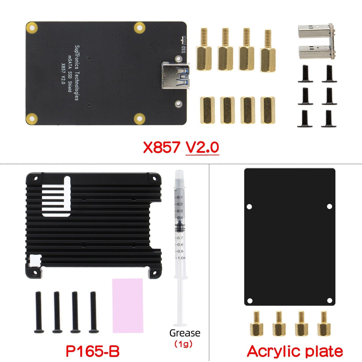 Raspberry Pi 4 Model B mSATA SSD Storage Expansion Board, X857 V2.0 Shield for Raspberry Pi 4 B customize