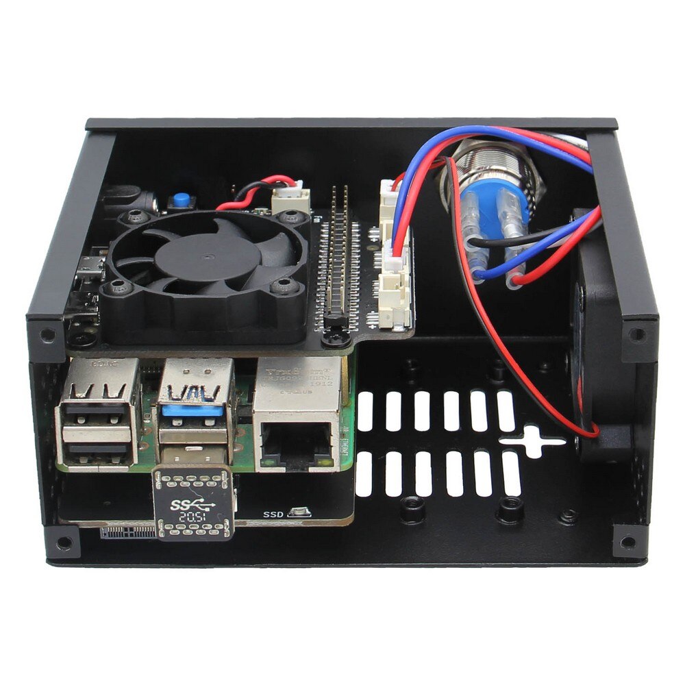 Raspberry Pi 4 Model B mSATA SSD X857 V2.0 Shield + X735 Power Management Board + X857-C3 Matching Metal Case customize