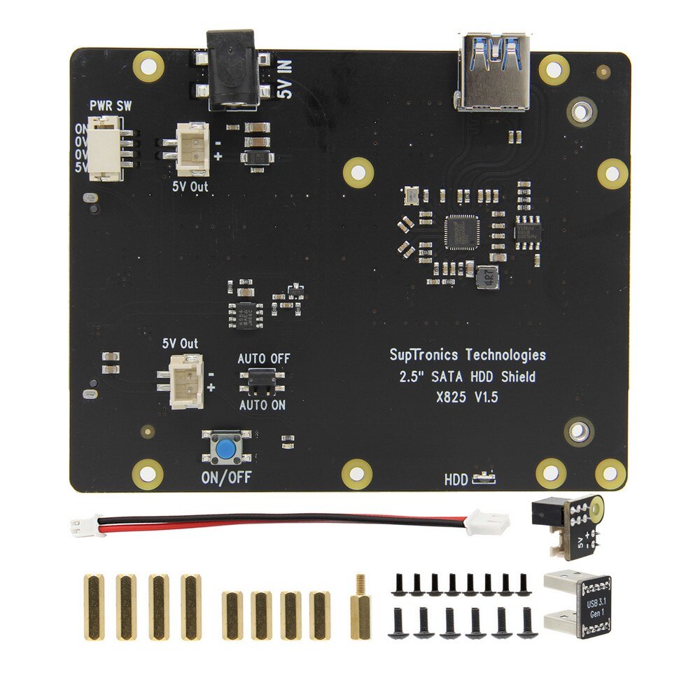 Sata Shield Raspberry Raspberry Pi 4B 2.5 inch SATA HDD/SSD Shield / X825 V1.5 Storage Expan ...