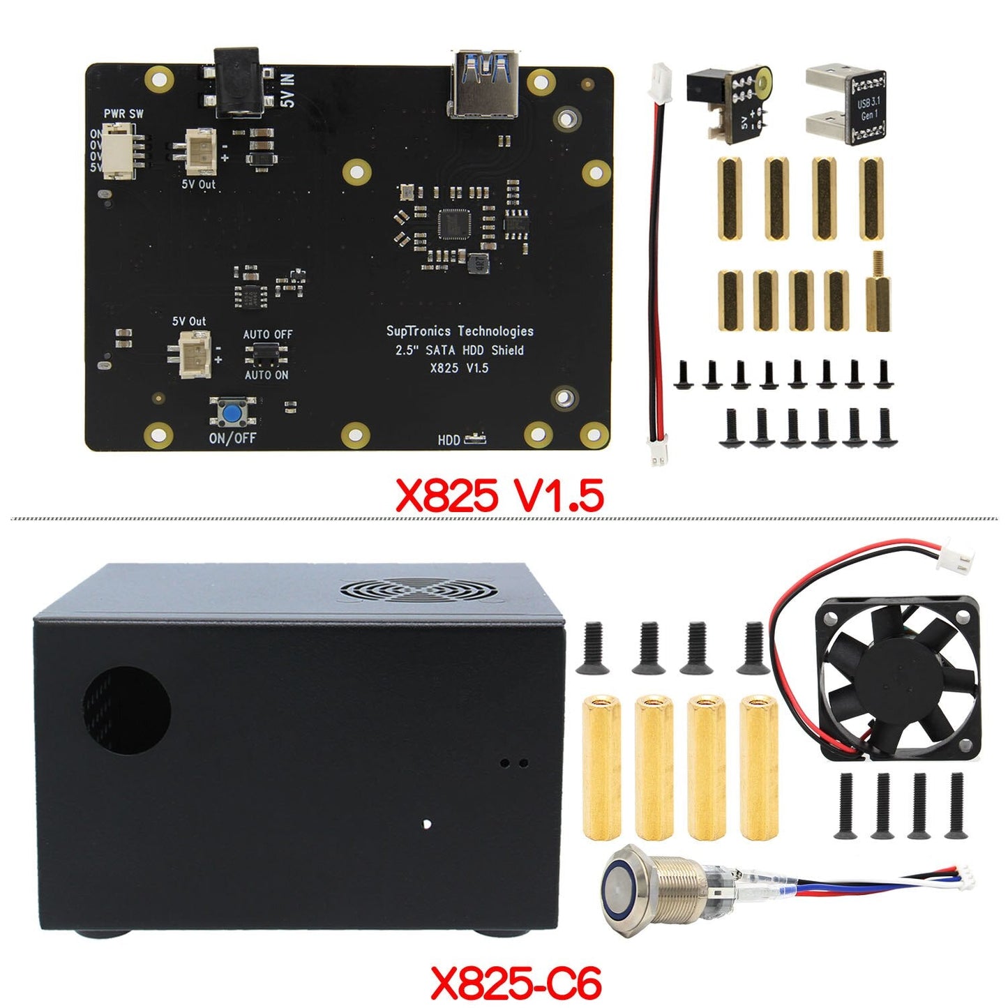 Raspberry Pi 4B 2.5 inch SATA HDD/SSD Shield / X825 V1.5 Storage Expansion Board customize