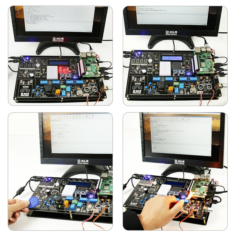 Raspberry Pi 4B Brassboard Sensor Kit Python/Scratch3.0 Programming Learning for Teenagers customize