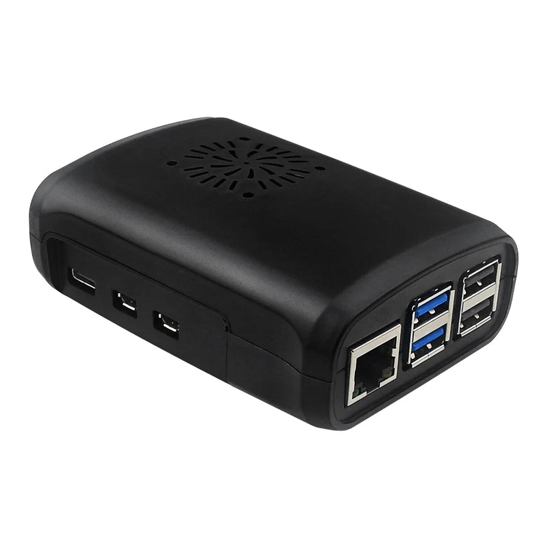 Custom Pi 5 ABS Case Black Plastic Shell Compatible for Active Cooler Speed Adjustable PWM Fan for RPI 5 Pi5