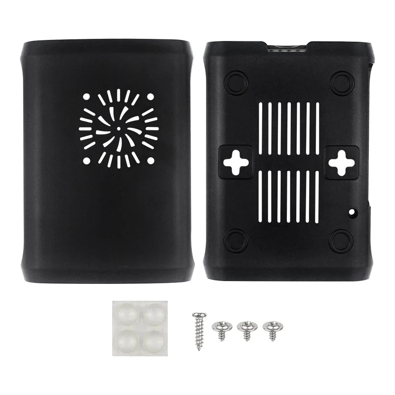 Custom Pi 5 ABS Case Black Plastic Shell Compatible for Active Cooler Speed Adjustable PWM Fan for RPI 5 Pi5