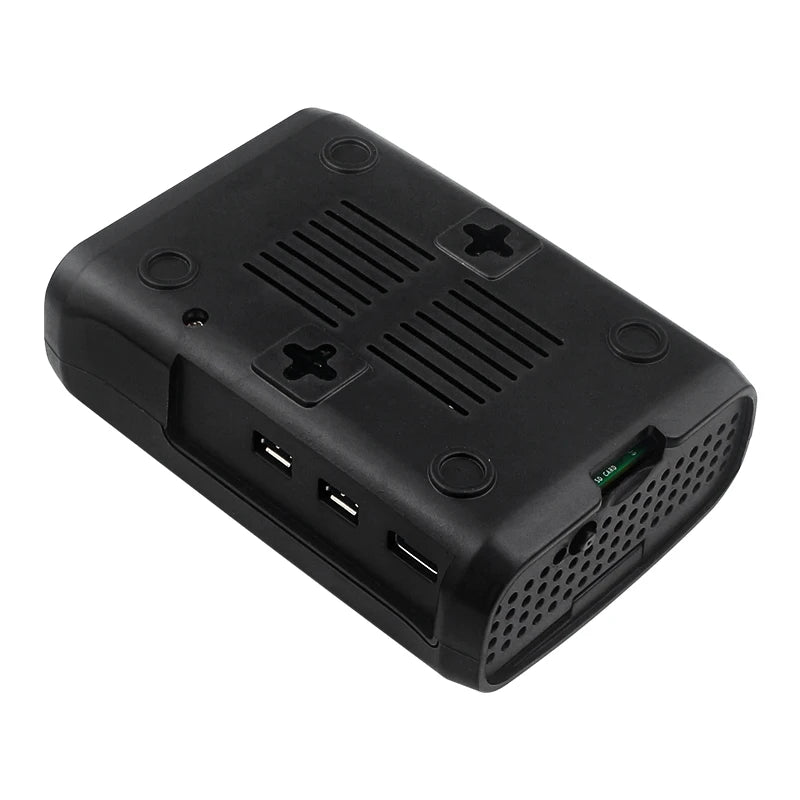 Custom Pi 5 ABS Case Black Plastic Shell Compatible for Active Cooler Speed Adjustable PWM Fan for RPI 5 Pi5