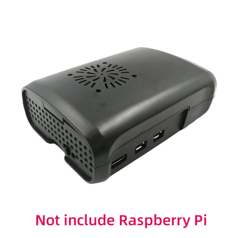 Custom Pi 5 ABS Case Black Plastic Shell Compatible for Active Cooler Speed Adjustable PWM Fan for RPI 5 Pi5