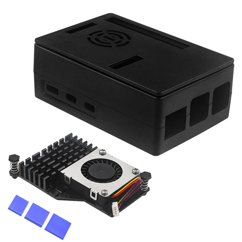 Custom Pi 5 ABS Case Black Silver Plastic Shell Optional PWM Cooling Fan Active Cooler Support 3.5 Inch Screen for RPi 5 Pi5