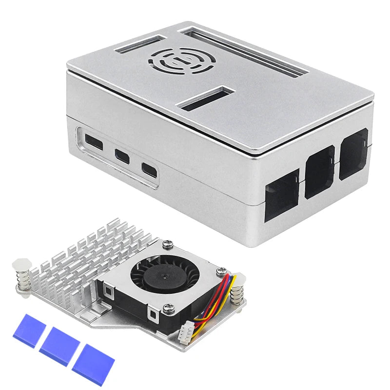 Custom Pi 5 ABS Case Black Silver Plastic Shell Optional PWM Cooling Fan Active Cooler Support 3.5 Inch Screen for RPi 5 Pi5