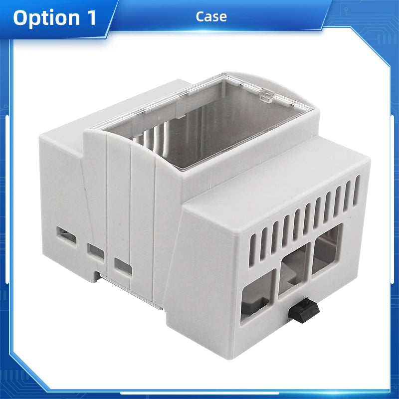 Custom Pi 5 ABS Case DIN Rail Shell Large Inner Space Clear Top Windows Electrice Box Optional Active Cooler for RPi 5 Pi5