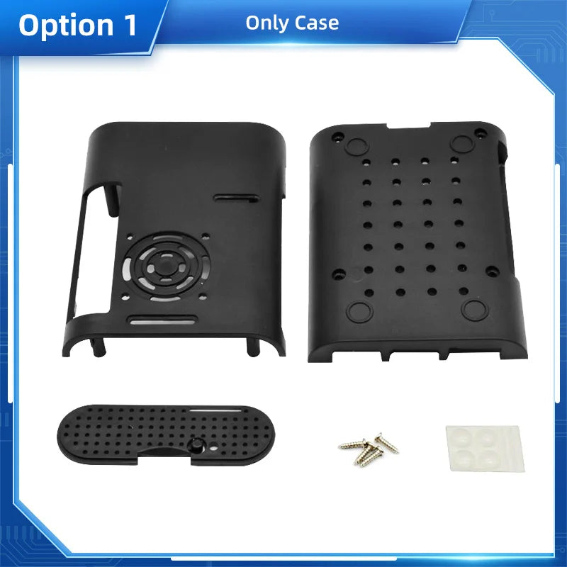 Custom Pi 5 ABS Case Plastic Shell Optional Aluminum Heatsink Speed Adjustable PWN Cooling Fan for     Pi 5 Pi5
