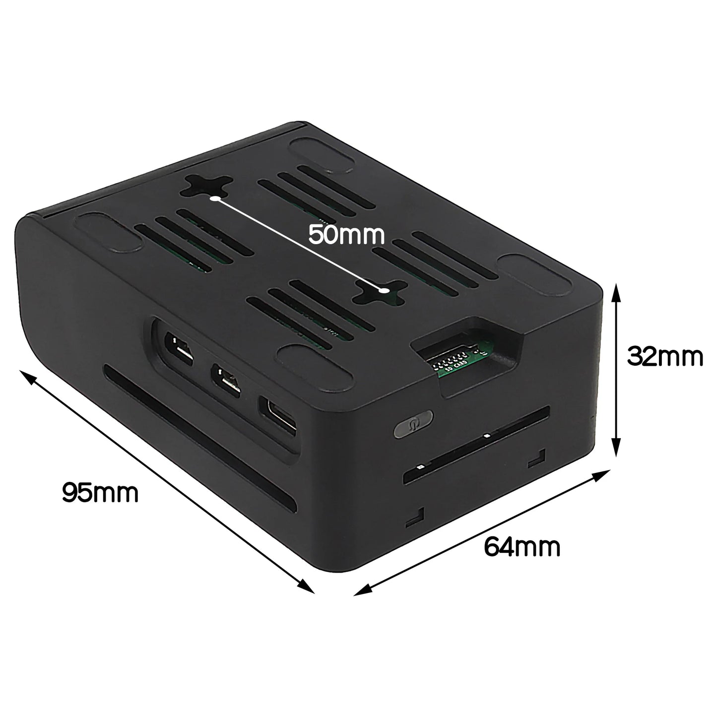 Custom Pi 5 ABS Case Support Active Cooler & X1003 PCIe to M.2 NVMe Shield