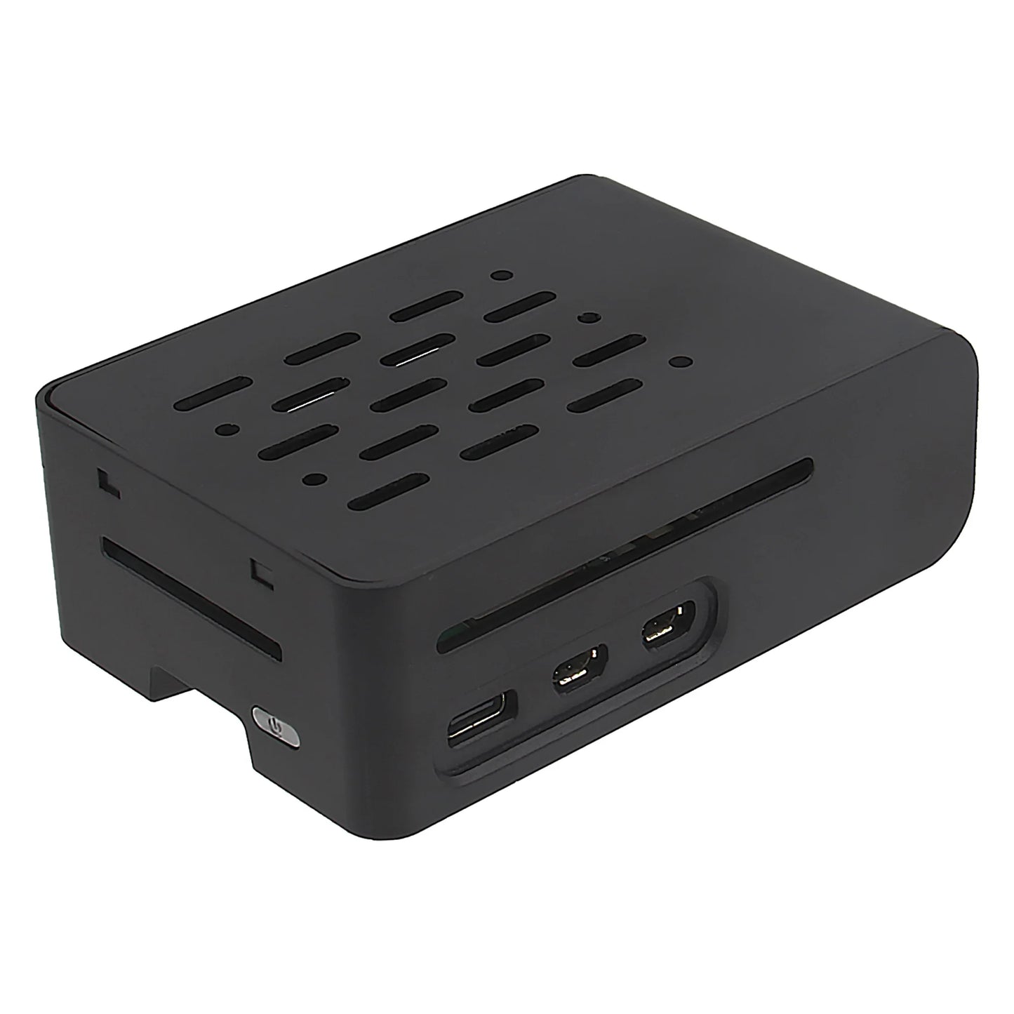 Custom Pi 5 ABS Case Support Active Cooler & X1003 PCIe to M.2 NVMe Shield