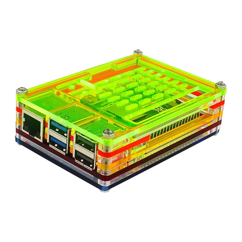 Custom Pi 5 Acrylic Case 9 Layer Colorful Shell Protection Box Optional Cooling Fan Active Cooler Heatsink for     Pi 5