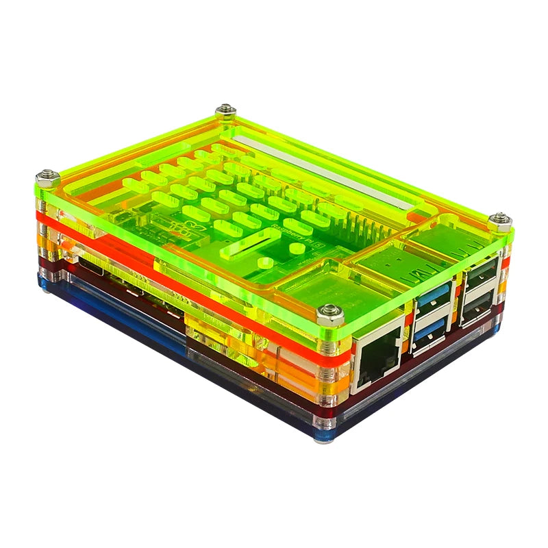 Custom Pi 5 Acrylic Case 9 Layer Colorful Shell Protection Box Optional Cooling Fan Active Cooler Heatsink for     Pi 5