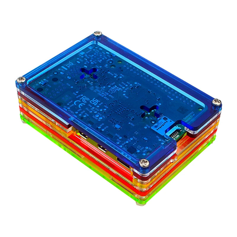 Custom Pi 5 Acrylic Case 9 Layer Colorful Shell Protection Box Optional Cooling Fan Active Cooler Heatsink for     Pi 5