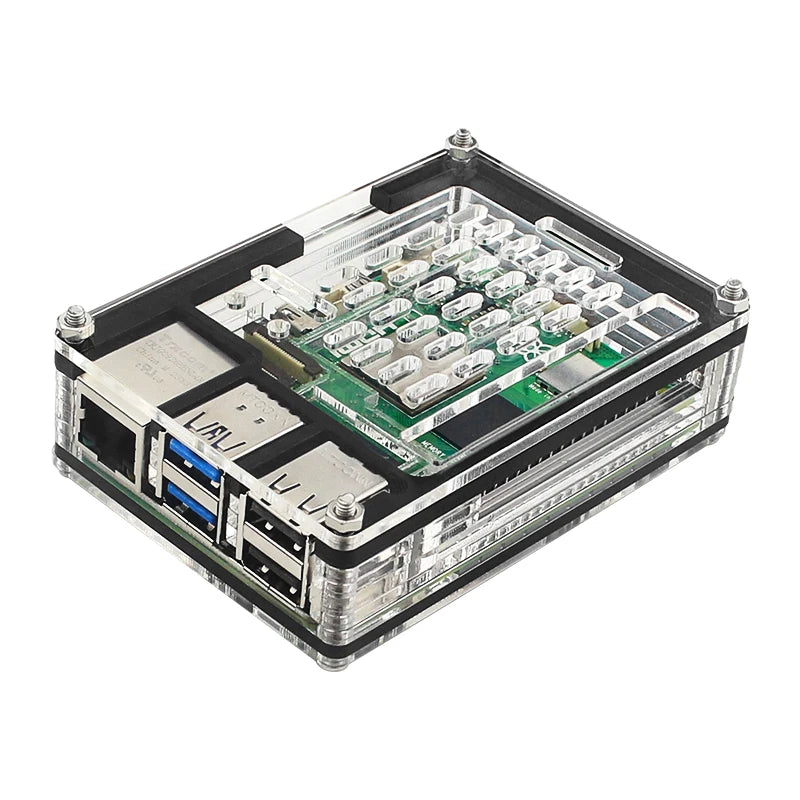 Custom Pi 5 Acrylic Case 9 Layer Protection Shell Optional Cooling Fan Active Cooler Aluminum Heatsink for     Pi 5