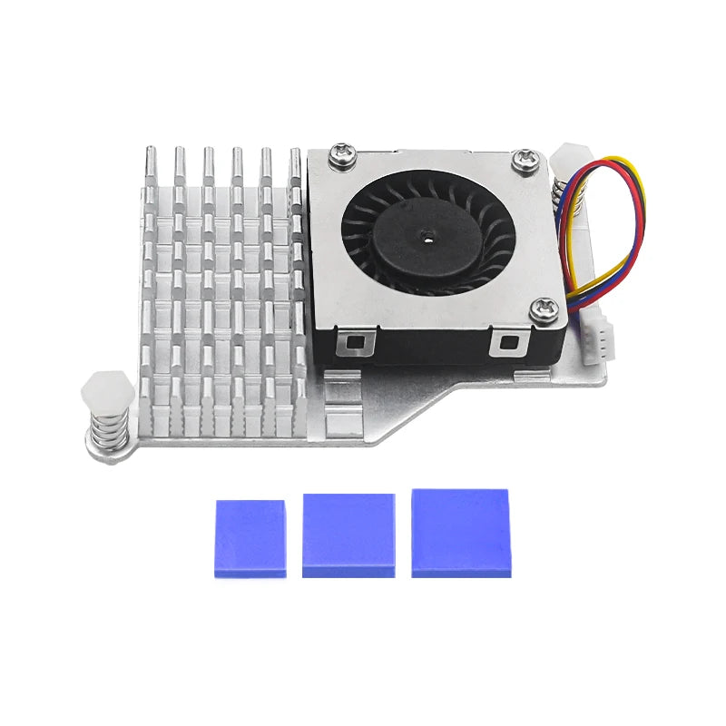 Custom Pi 5 Active Cooler Aluminum Heatsink PWM Speed Adjustable Fan Black Silver Blue Cooling Radiator for RPI 5 Pi5