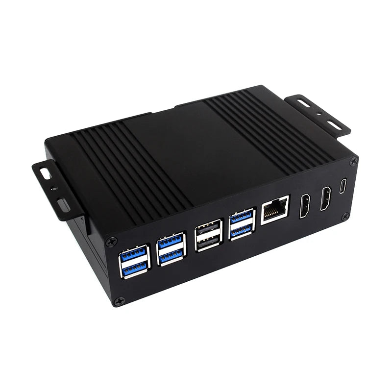 Custom Pi 5 All-In-One Mini-Computer Kit PCIe to 4-Ch USB3.2 Gen1 Ports Module BOX Aluminum Alloy Case for RPi 5