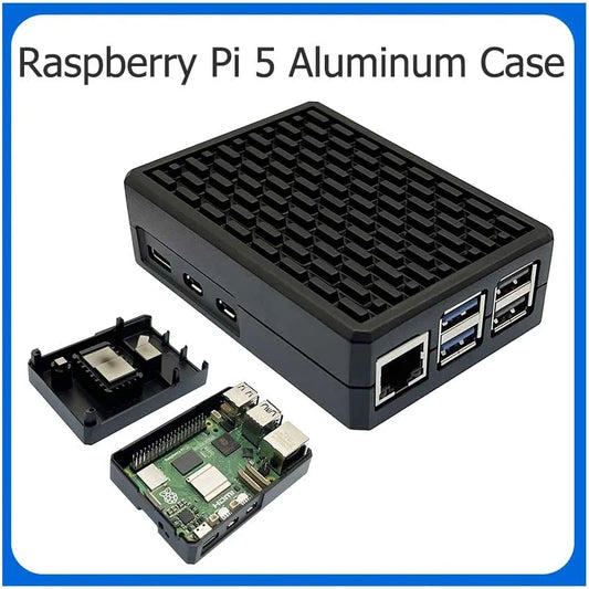 Raspberry Pi 5 Aluminum Metal Case Black Shell for Raspberry Pi 5