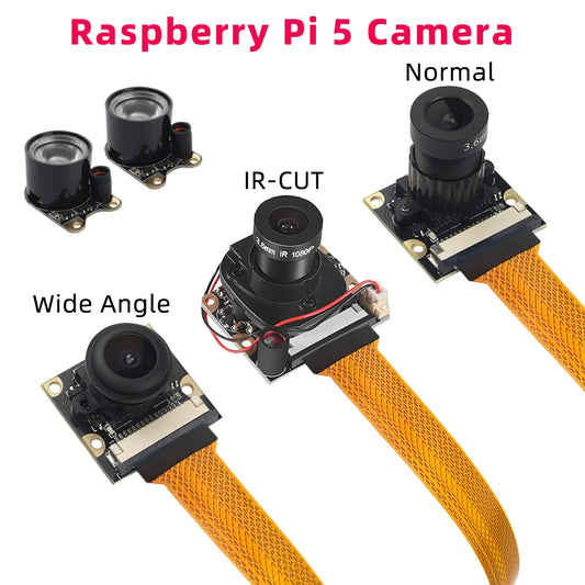 Custom Pi 5 Camera 5MP 1080P Optional Night Vision Wide Angle IR-CUT FF AF Cameras for RPI 5 Pi5 Zero