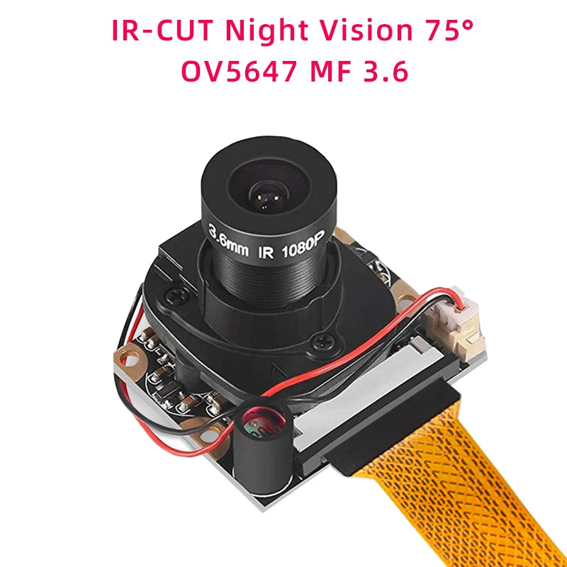 Custom Pi 5 Camera 5MP 1080P Optional Night Vision Wide Angle IR-CUT FF AF Cameras for RPI 5 Pi5 Zero