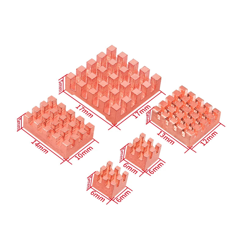 Custom Pi 5 Copper Heatsink Metal Radiator Passive Cooling Pad Cooler for RPI 5 Pi5