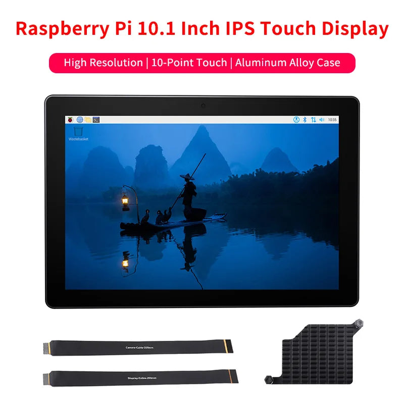 Custom Pi 5 Industrial Touch Display 10.1 Inch 1280x800 IPS 10-Point Touch Aluminum Case Supports Dual 4K HDMI-compatible