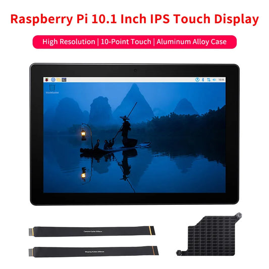 Custom Pi 5 Industrial Touch Display 10.1 Inch 1280x800 IPS 10-Point Touch Aluminum Case Supports Dual 4K HDMI-compatible