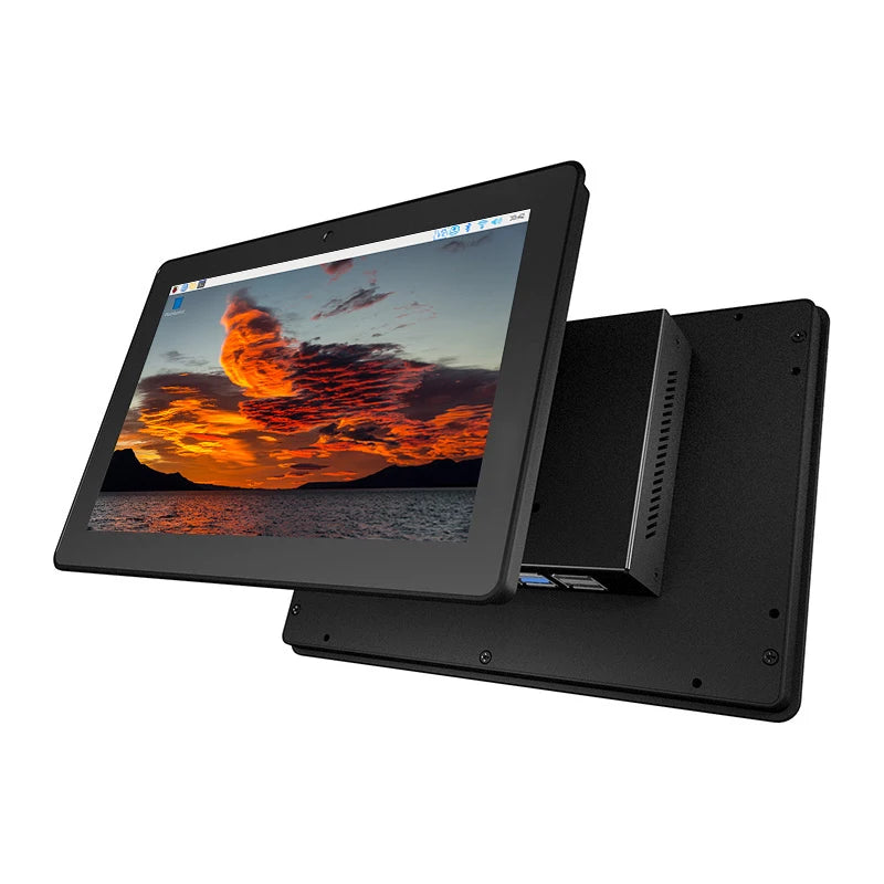 Custom Pi 5 Industrial Touch Display 10.1 Inch 1280x800 IPS 10-Point Touch Aluminum Case Supports Dual 4K HDMI-compatible