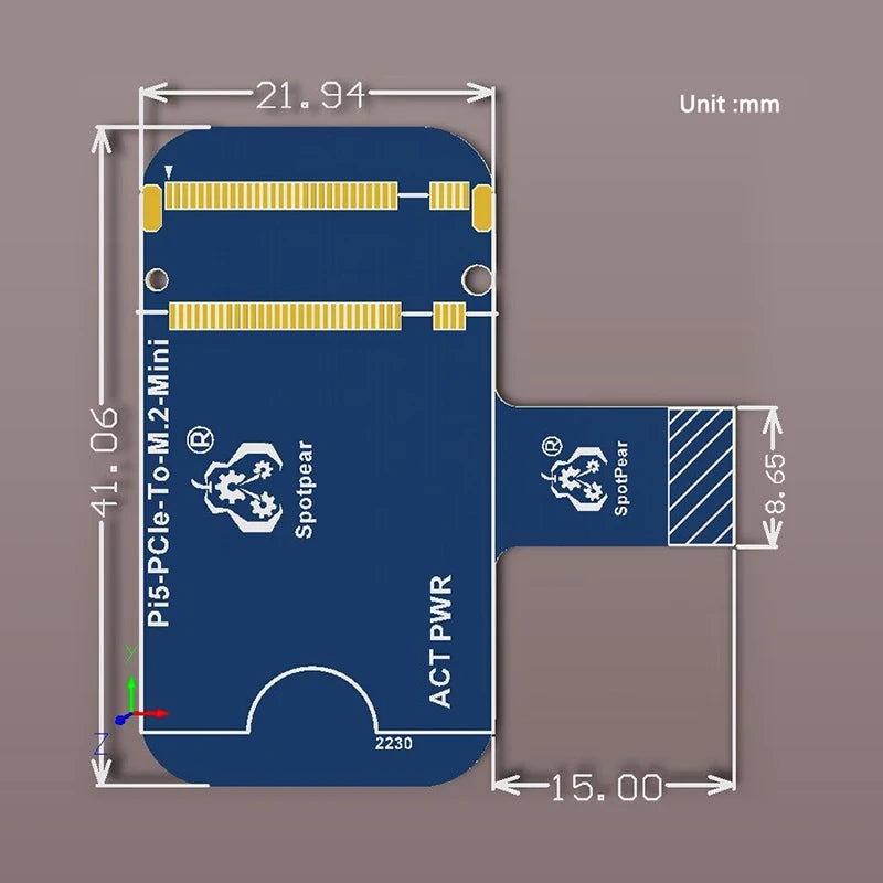 Custom Pi 5 PCIE to M.2 NVME SSD Expansion Board Compatible with  Official Active Cooler Mini HAT Board for     Pi 5