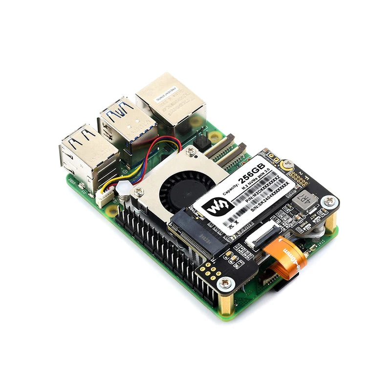 Custom Pi 5 PCIe To M.2 Mini Adapter Supports NVMe Protocol M.2 Solid State Drive NVMe HAT for     Pi 5