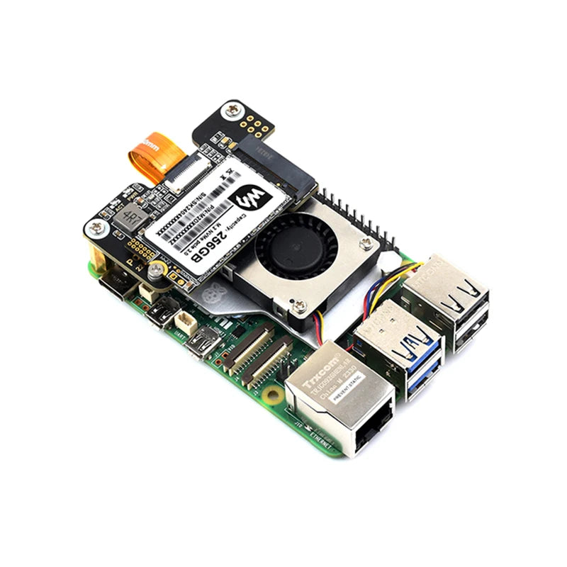 Custom Pi 5 PCIe To M.2 Mini Adapter Supports NVMe Protocol M.2 Solid State Drive NVMe HAT for     Pi 5