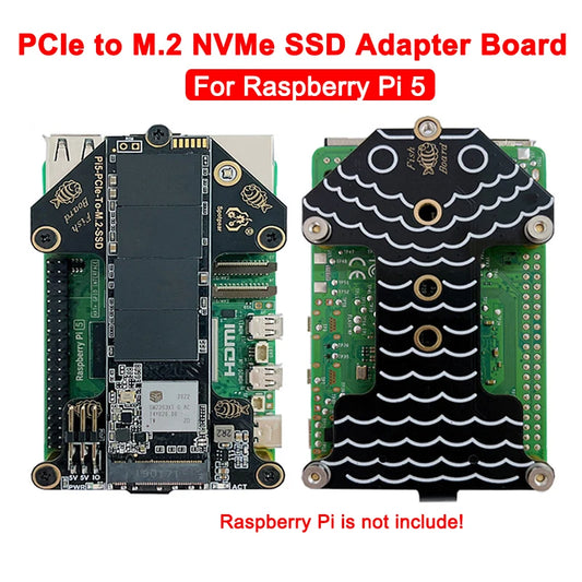 Custom Pi 5 PCIe to M.2 NVMe SSD Adapter Board HAT One-body PCIe-Fish-Board-A for RPi 5