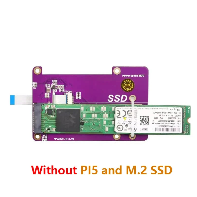Custom Pi 5 PCIe to M.2 NVMe SSD Supports Gen2/3 Fit Size 2230 2242 2280 PCIE SSD Expansion Board For Pi5 RPi 5