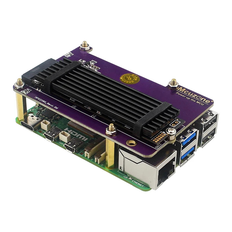 Custom Pi 5 PCIe to M.2 NVMe SSD Supports Gen2/3 Fit Size 2230 2242 2280 PCIE SSD Expansion Board For Pi5 RPi 5