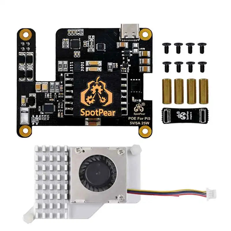 Custom Pi 5 PoE HAT With PD Trigger Activation Type C Power Over Ethernet 802.3af/at 5V/4.5A 25W for RPi5