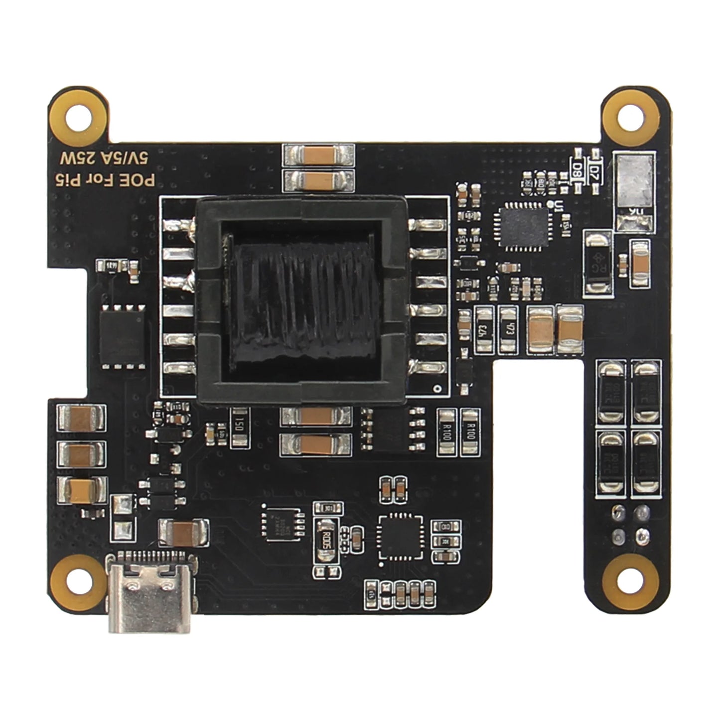 Custom Pi 5 PoE Hat with PD Trigger Activation Type C Power support 802.3af/at