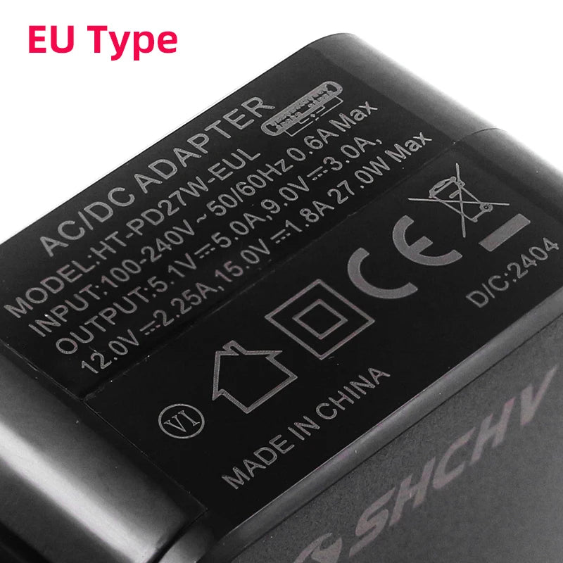 Custom Pi 5 Power Supply PD 27W 5.1V 5A USB Type-C Power Adapter EU US UK Plug for RPI 5 Pi5