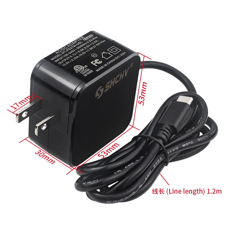 Custom Pi 5 Power Supply PD 27W 5.1V 5A USB Type-C Power Adapter EU US UK Plug for RPI 5 Pi5