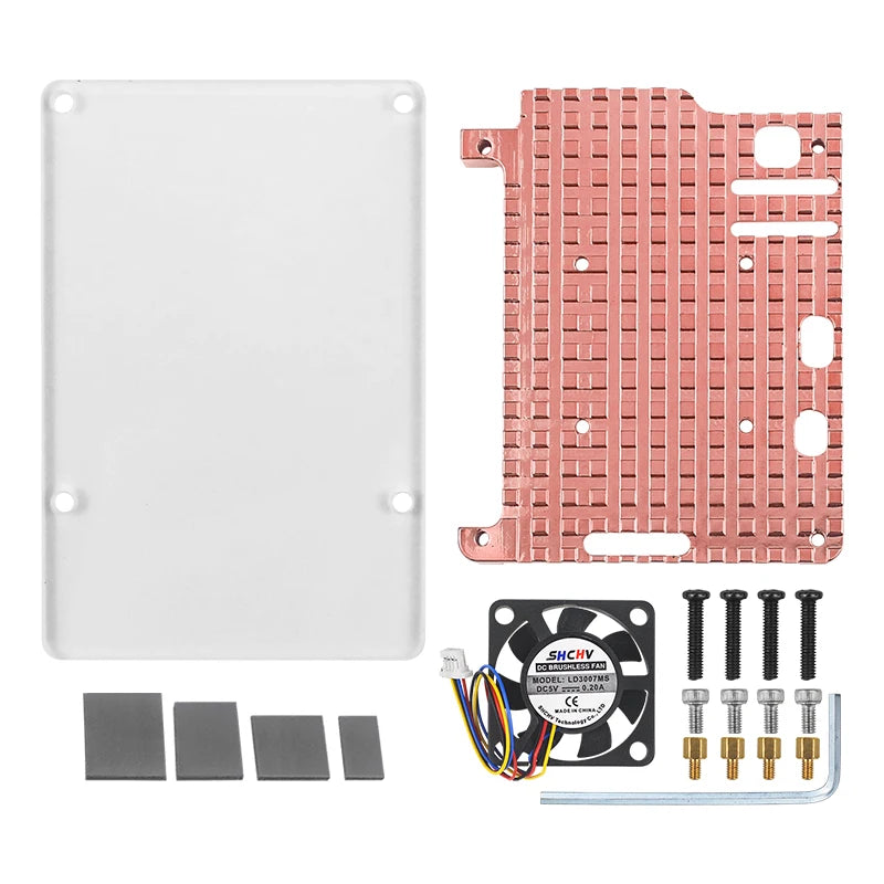 Custom Pi 5 Pure Copper Heatsink Acrylic Base Case Optional Fan Passive Active Cooling for      Pi 5
