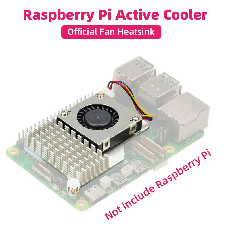 Custom Pi Active Cooler with Adjustable Speed Cooling Fan Metal Heatsink Radiator for     Pi 5