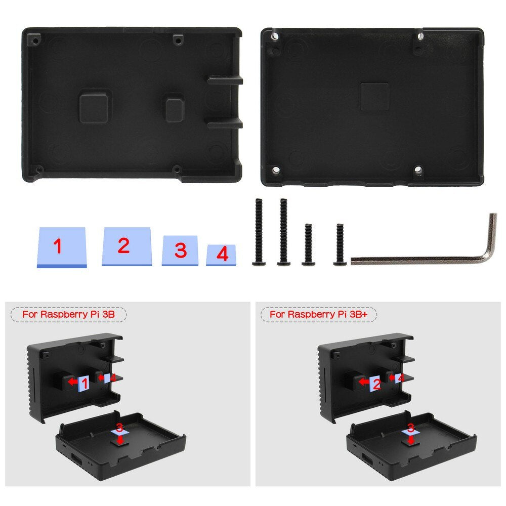 Raspberry Pi Aluminum Alloy Passive Cooling Metal Case for Raspberry Pi 3B +(plus)/ 3B customize