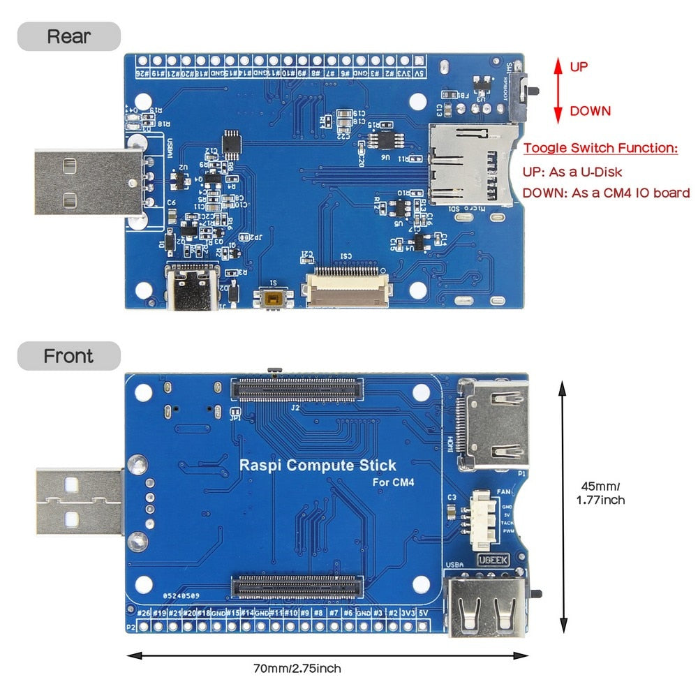 Raspberry Pi CM4 IO Board Stick with Heatsink for Raspberry Pi Compute Module 4 customize